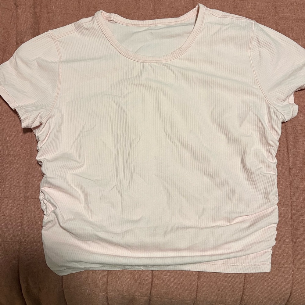 Lululemon Ribbed Pink T-Shirt All it Takes
